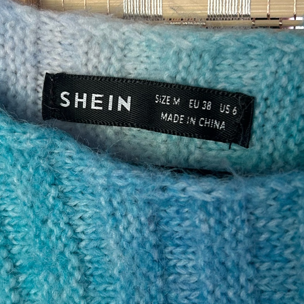 Aqua Ombre Off-the-Shoulder Sweater - Picture 5 of 5
